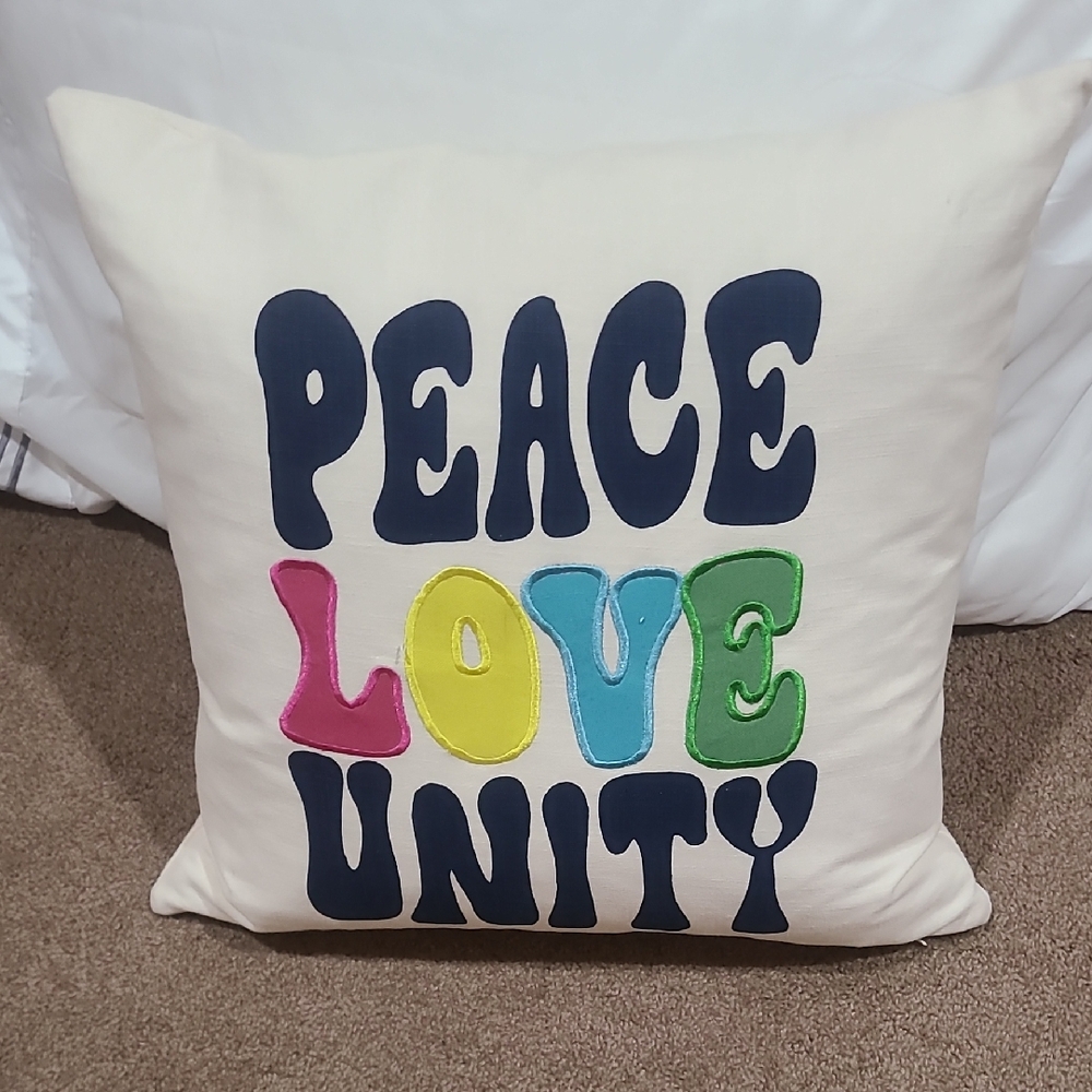 Kohl's Peace Love Unity Accent Pillow - Multicolor